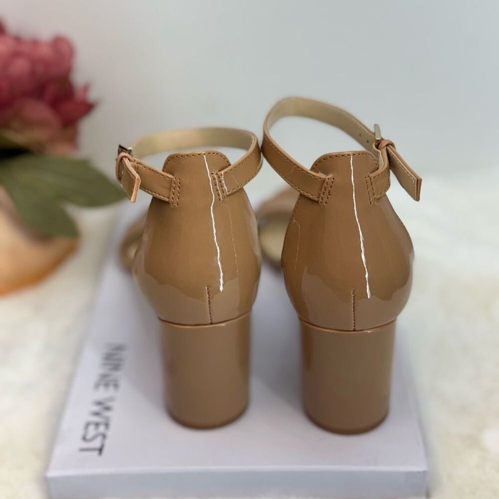 NINE WEST WOMEN SHOES SIZE 7.5 M  PRUCE ANKLE STRAP BLOCK HEEL SANDALS - Picture 8 of 15